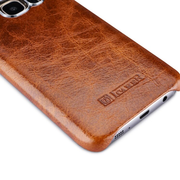 Кожаный чехол-бампер iCarer Glossy Cover для Samsung Galaxy S7 - Brown: фото 10 з 11