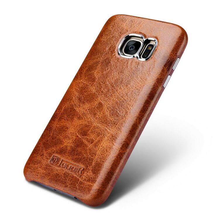 Кожаный чехол-бампер iCarer Glossy Cover для Samsung Galaxy S7 - Brown: фото 5 з 11