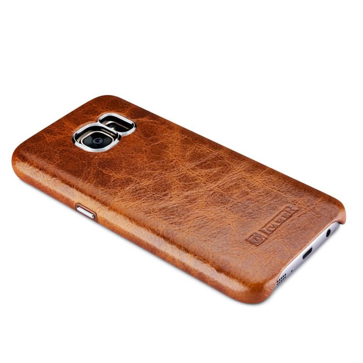Кожаный чехол-бампер iCarer Glossy Cover для Samsung Galaxy S7 - Brown: фото 7 из 11