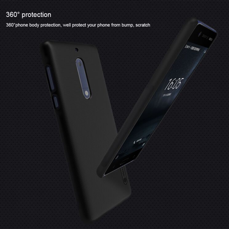 Пластиковий чохол NILLKIN Frosted Shield для Nokia 5 - Black: фото 13 з 21