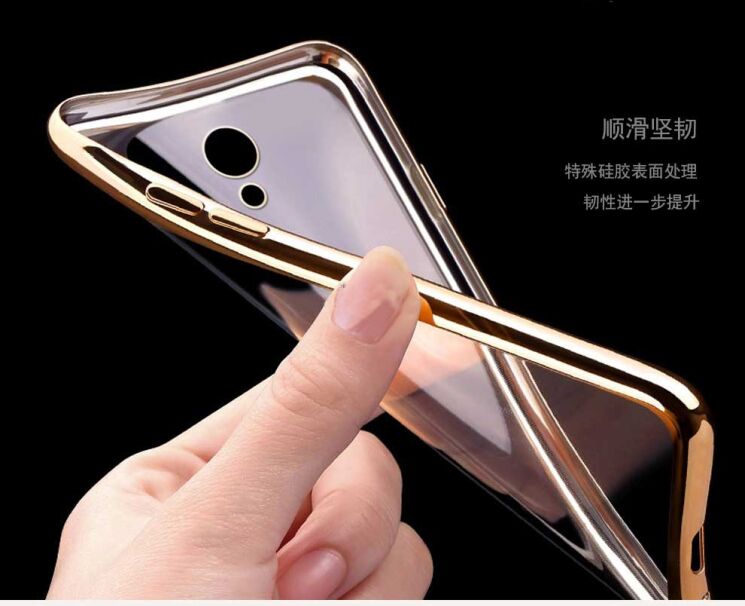 Силіконовий (TPU) чохол Deexe Glossy Border для Meizu M5s - Rose Gold: фото 4 з 6