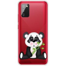 Силіконовий (TPU) чохол Deexe Pretty Glossy для Samsung Galaxy A02s (A025) - Panda and Bamboo: фото 1 з 4