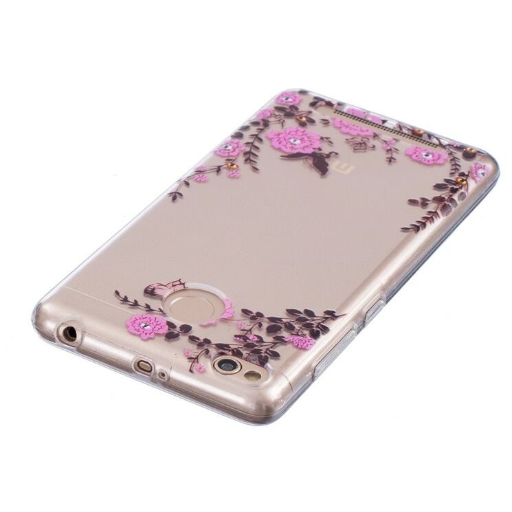 Силіконовий (TPU) чохол Deexe Pretty Glossy для Xiaomi Redmi 3s / Redmi 3 Pro - Purple Flowers: фото 3 з 3