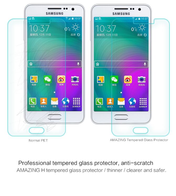 Захисне скло NILLKIN Amazing H для Samsung Galaxy A3 (A300): фото 6 з 10