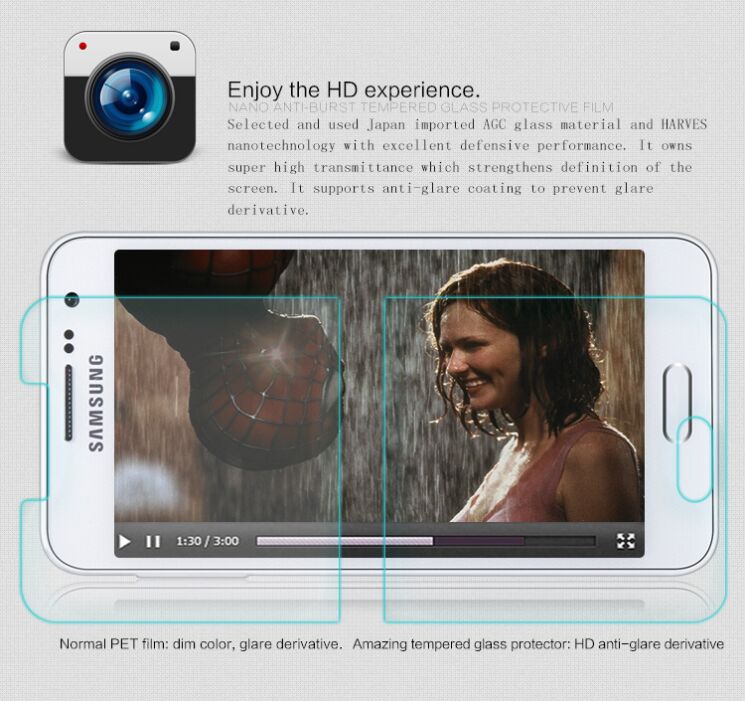 Захисне скло NILLKIN Amazing H для Samsung Galaxy A3 (A300): фото 4 з 10
