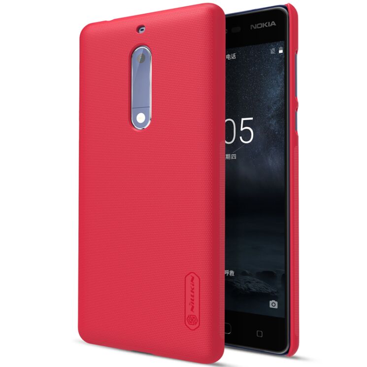 Пластиковий чохол NILLKIN Frosted Shield для Nokia 5 + пленка - Red: фото 1 з 21