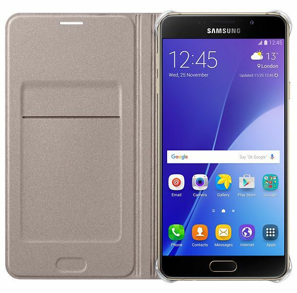 Чохол Flip Wallet для Samsung Galaxy A7 (2016) EF-WA710PBEGRU - Gold: фото 3 з 5