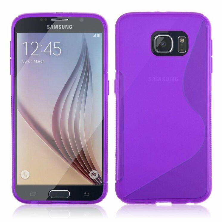Силиконовая накладка Deexe S Line для Samsung Galaxy S6 (G920) - Violet: фото 1 из 5
