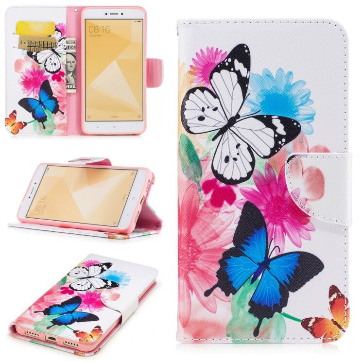 Чохол-книжка Deexe Color Book для Xiaomi Redmi Note 4X - Butterfly in Flowers: фото 1 з 8