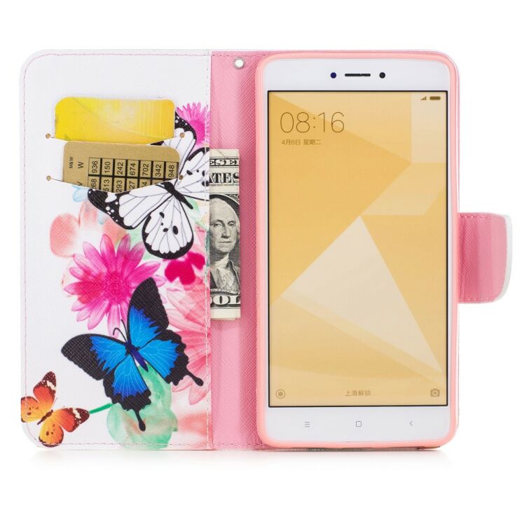 Чехол-книжка Deexe Color Book для Xiaomi Redmi Note 4X - Butterfly in Flowers: фото 8 из 8