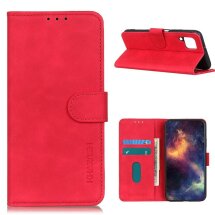 Чехол-книжка KHAZNEH Retro Wallet для Samsung Galaxy A12 (A125) / A12 Nacho (A127) / M12 (M127) - Red: фото 1 из 10