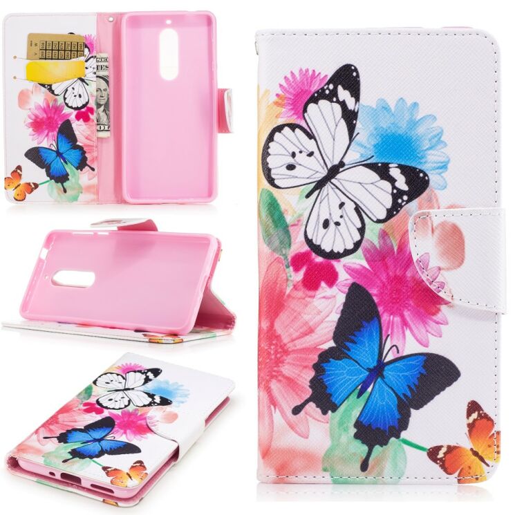 Чохол-книжка UniCase Color Wallet для Nokia 5 - Butterfly in Flowers: фото 1 з 8