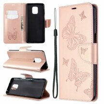 Чехол UniCase Butterfly Pattern для Xiaomi Redmi Note 9 Pro Max / Note 9 Pro / Note 9s - Rose Gold: фото 1 из 9