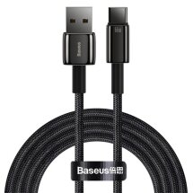 Кабель Baseus Tungsten Gold USB to Type-C (66W, 2m) CATWJ-C01 - Black: фото 1 з 19