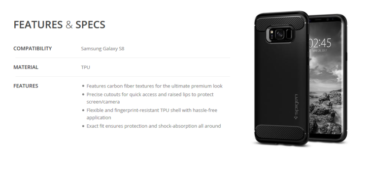 SGP Rugged Armor Захисна накладка для Samsung Galaxy S8 (G950): фото 10 з 13