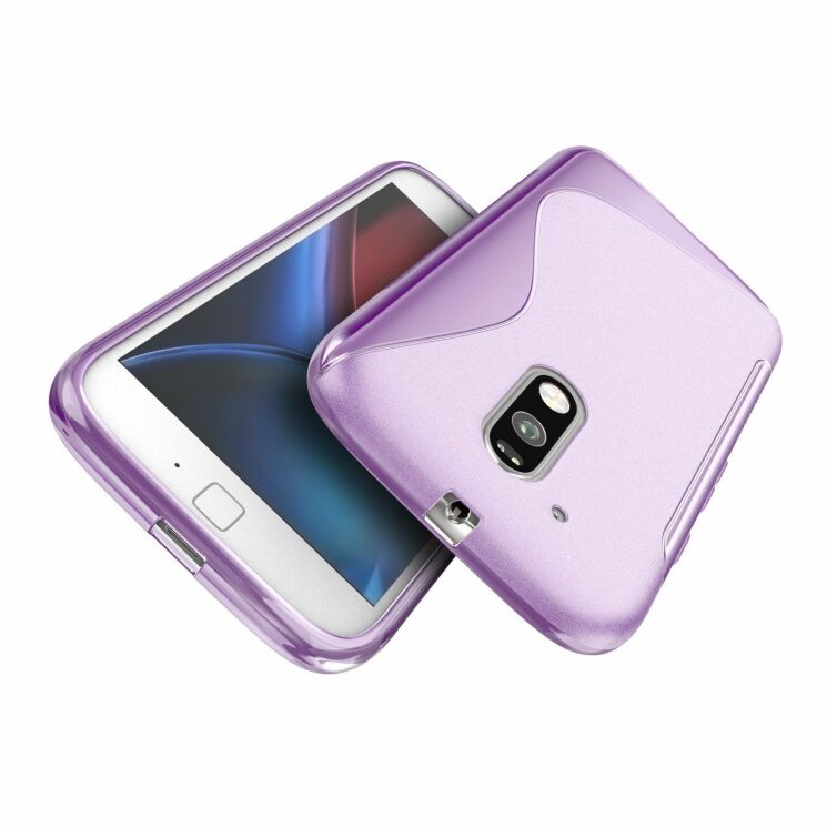 Силиконовый чехол Deexe S Line для Motorola Moto G4/G4 Plus - Violet: фото 3 из 5