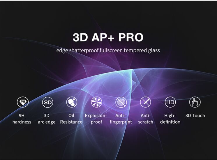 Защитное стекло NILLKIN Amazing AP+ для iPhone 6/6s Plus - Black: фото 8 из 23