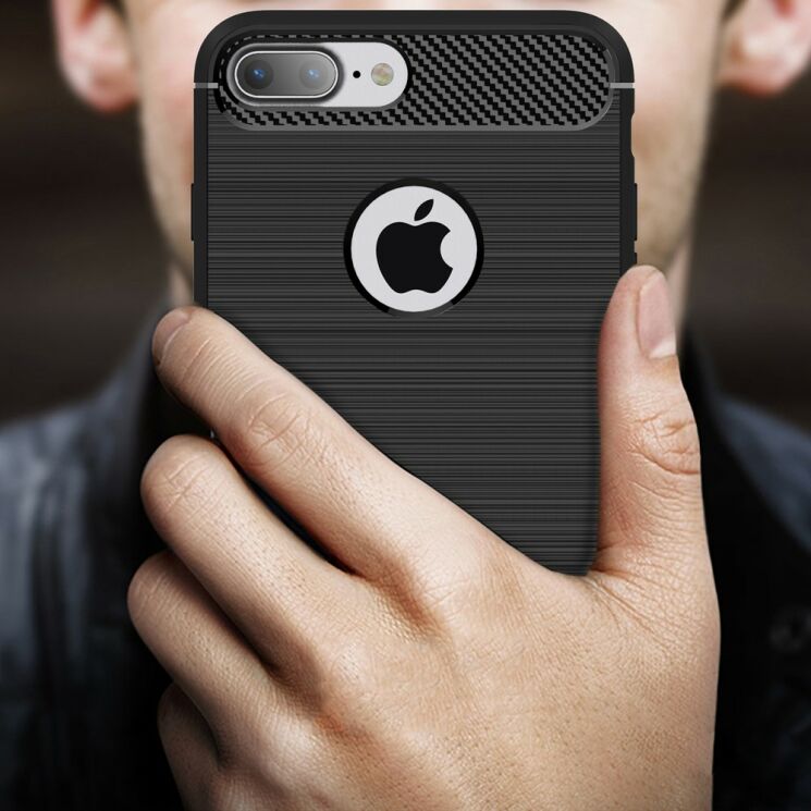 Захисний чохол UniCase Carbon для iPhone 7 Plus - Black: фото 3 з 8