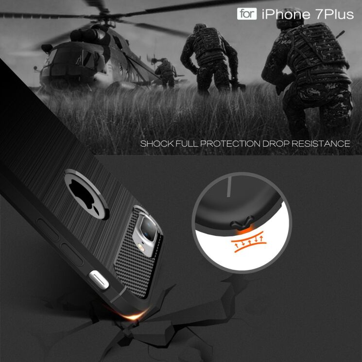 Захисний чохол UniCase Carbon для iPhone 7 Plus - Black: фото 5 з 8