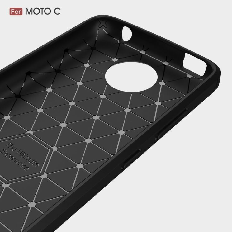 Захисний чохол UniCase Carbon для Motorola Moto C - Red: фото 5 з 8