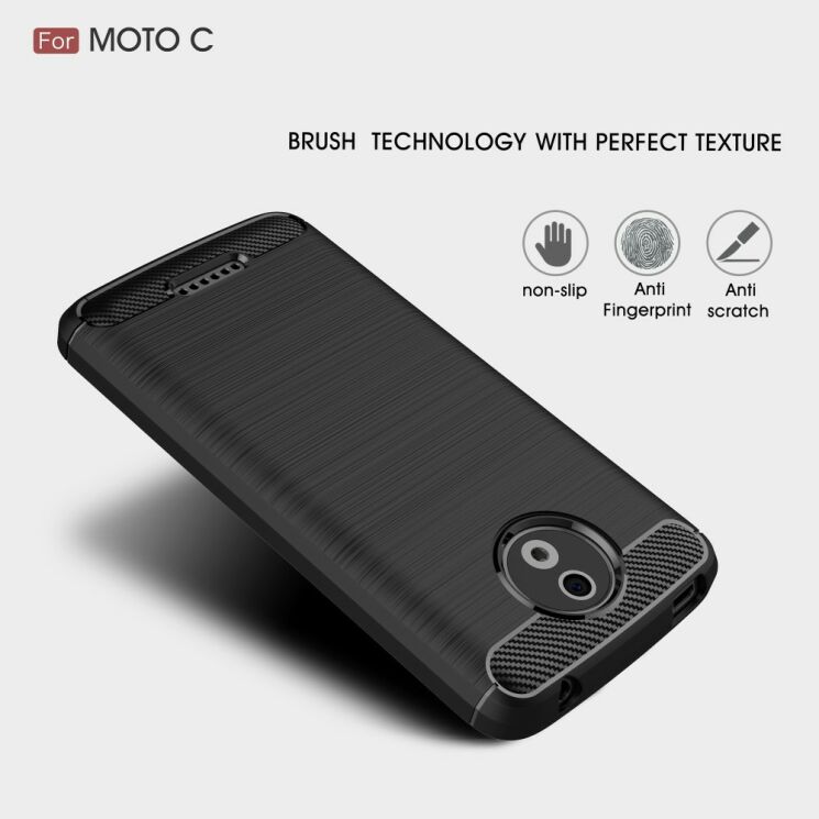 Захисний чохол UniCase Carbon для Motorola Moto C - Black: фото 4 з 8