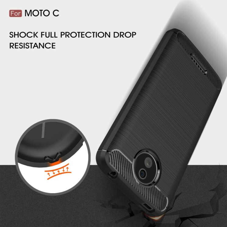 Защитный чехол UniCase Carbon для Motorola Moto C - Black: фото 6 из 8