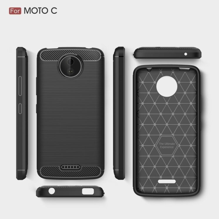 Захисний чохол UniCase Carbon для Motorola Moto C - Red: фото 8 з 8