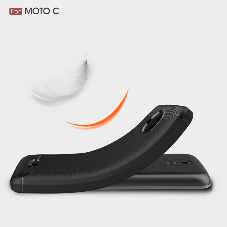 Захисний чохол UniCase Carbon для Motorola Moto C - Red: фото 7 з 8