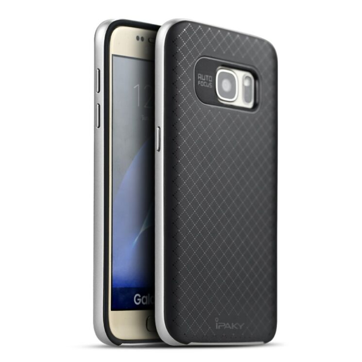 Защитная накладка IPAKY Hybrid Cover для Samsung Galaxy S7 (G930) - Silver: фото 1 из 11