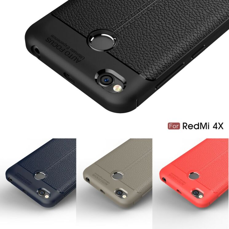 Защитный чехол Deexe Leather Cover для Xiaomi Redmi 4X - Red: фото 9 из 12