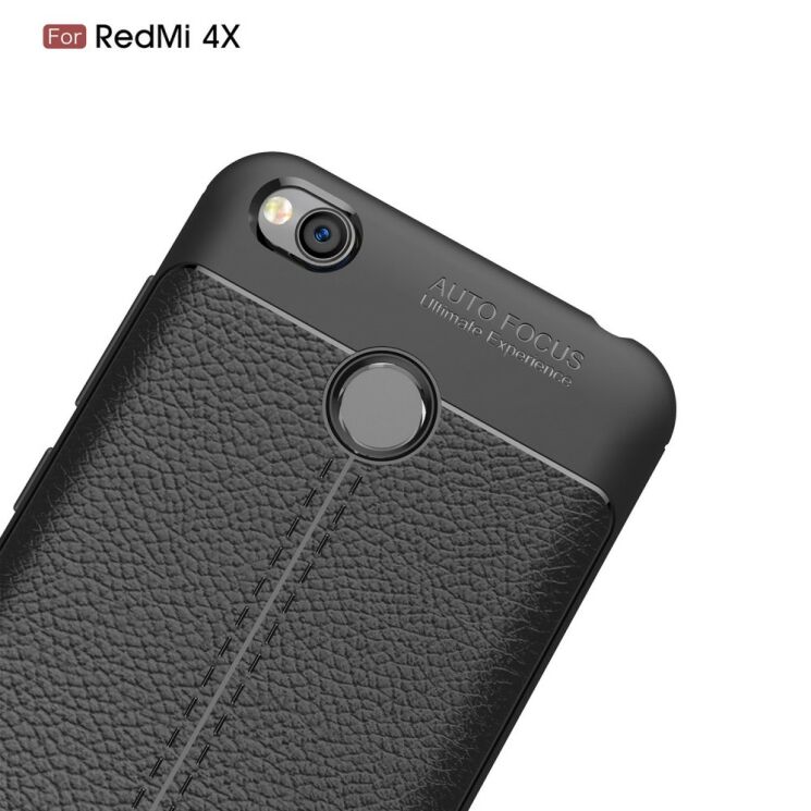 Захисний чохол Deexe Leather Cover для Xiaomi Redmi 4X - Black: фото 6 з 12