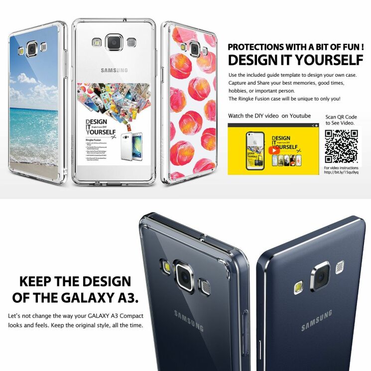 Чохол Ringke Fusion для Samsung Galaxy A3 (A300) - Black: фото 7 з 11