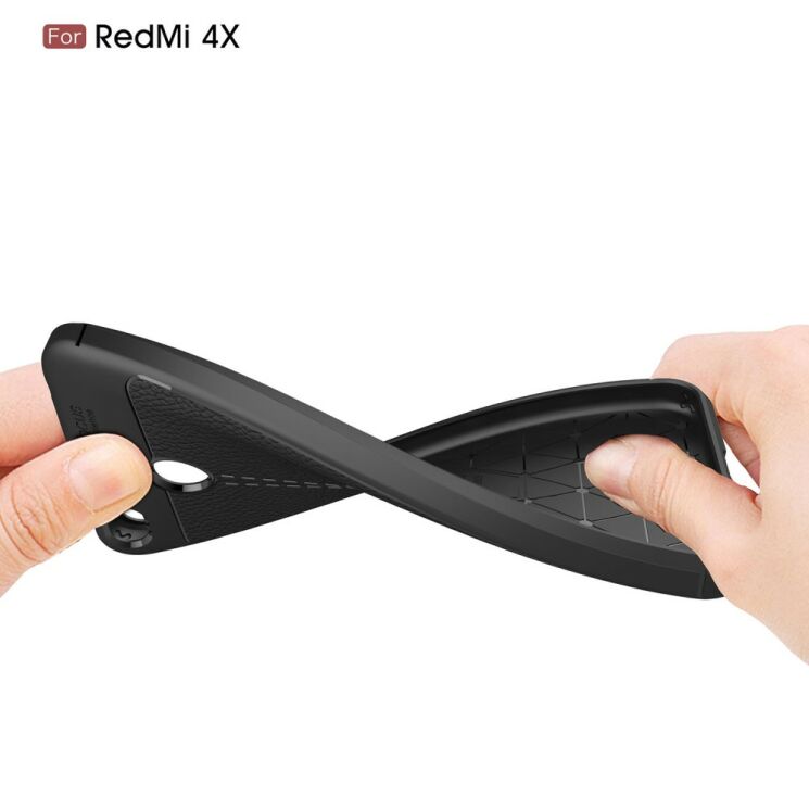 Защитный чехол Deexe Leather Cover для Xiaomi Redmi 4X - Black: фото 8 из 12
