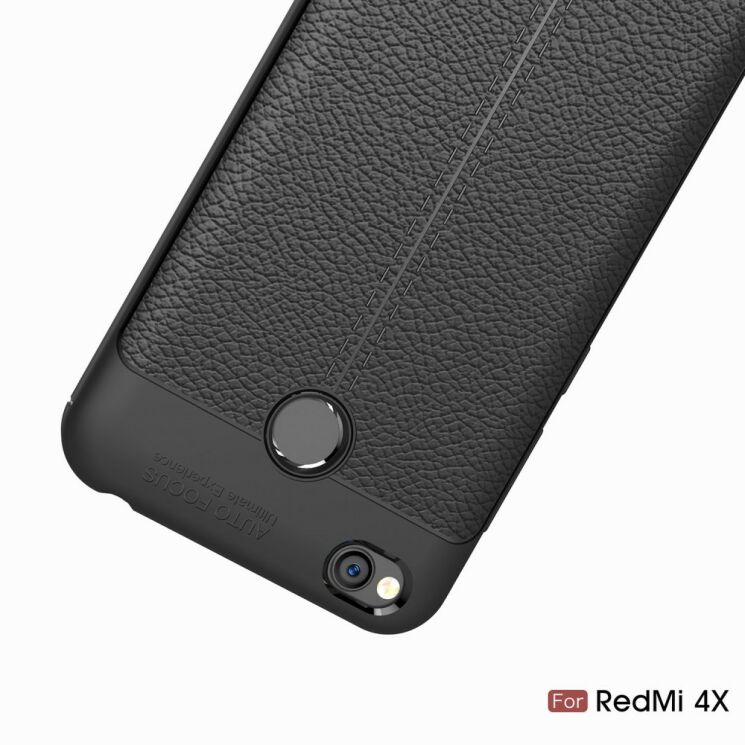 Защитный чехол Deexe Leather Cover для Xiaomi Redmi 4X - Black: фото 12 из 12