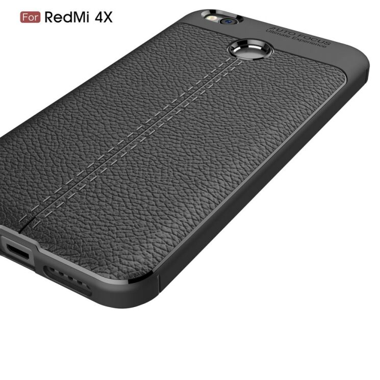 Захисний чохол Deexe Leather Cover для Xiaomi Redmi 4X - Black: фото 5 з 12