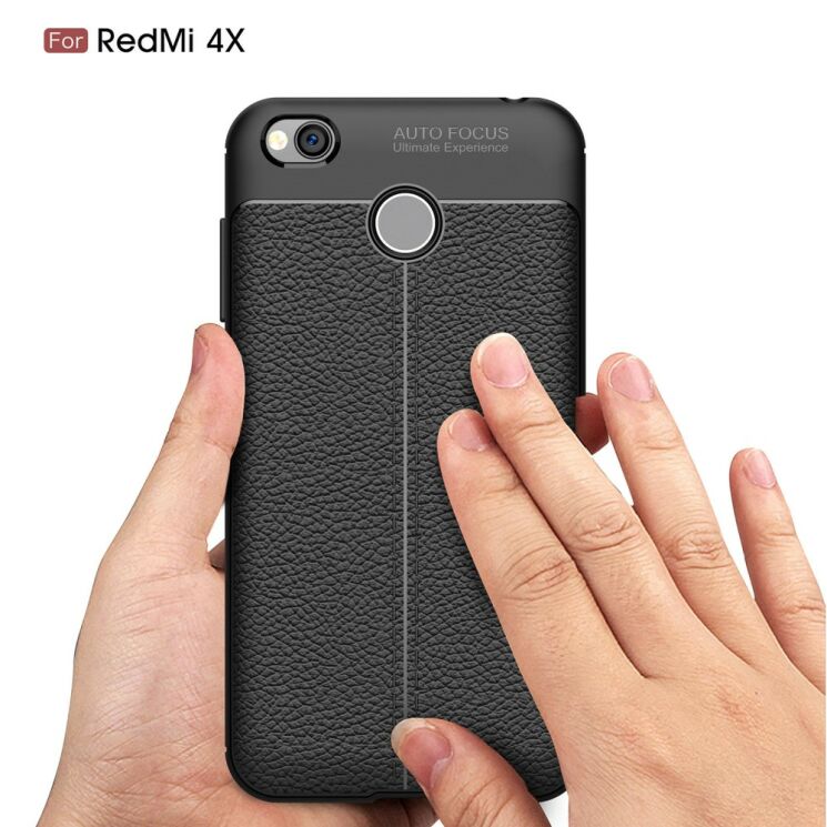 Захисний чохол Deexe Leather Cover для Xiaomi Redmi 4X - Black: фото 7 з 12