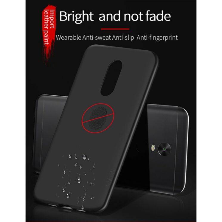 Силиконовый (TPU) чехол X-LEVEL Matte для Xiaomi Redmi Note 4X - Black: фото 6 из 12