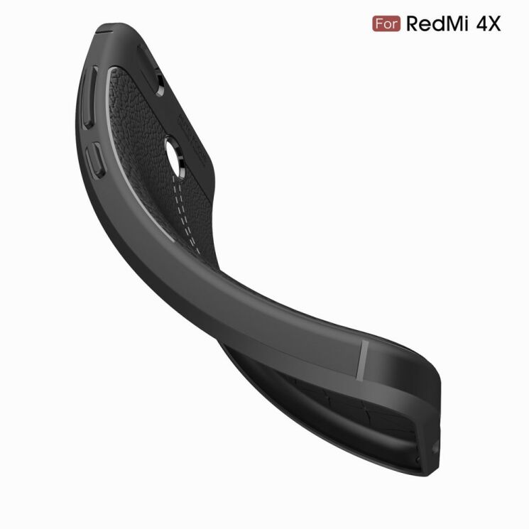 Защитный чехол Deexe Leather Cover для Xiaomi Redmi 4X - Black: фото 10 из 12