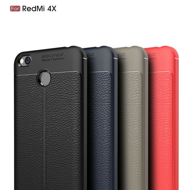 Защитный чехол Deexe Leather Cover для Xiaomi Redmi 4X - Dark Blue : фото 3 из 12