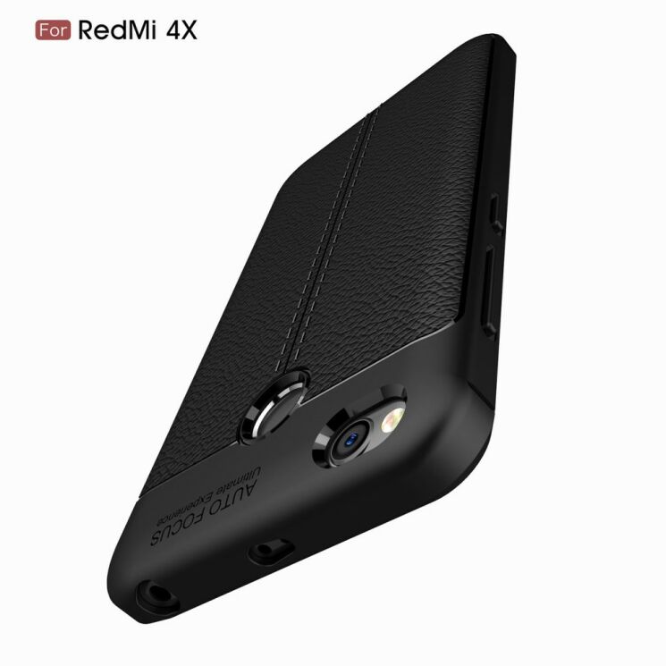 Защитный чехол Deexe Leather Cover для Xiaomi Redmi 4X - Black: фото 11 из 12