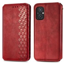 Чохол Deexe Rhombus Wallet для Xiaomi Poco M5 - Red: фото 1 з 9