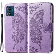 Чехол UniCase Butterfly Pattern для Motorola Moto E13 - Light Purple: фото 1 из 10
