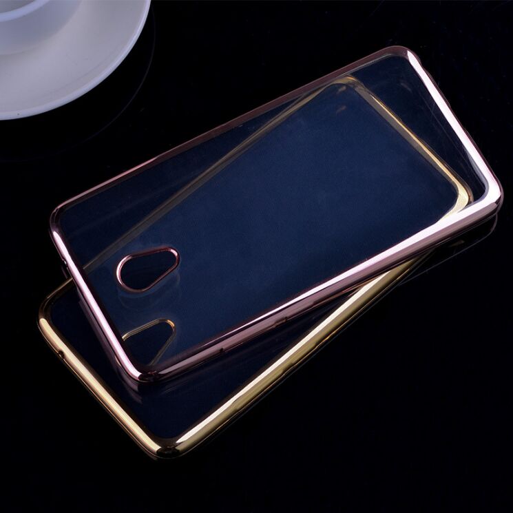 Силіконовий (TPU) чохол Deexe Glossy Border для Meizu M5 Note - Gold: фото 2 з 6