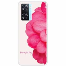 Силиконовый (TPU) чехол Deexe Life Style для OPPO A57s / A77 / OnePlus Nord N20 SE - Pink Flower: фото 1 из 4