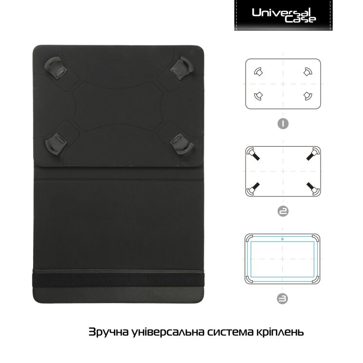 Универсальный чехол ArmorStandart Silicone Hooks для планшетов с диагональю 9 - 11 дюймов - Black: фото 2 из 5