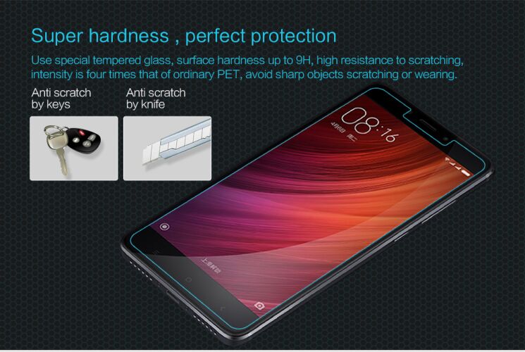 Защитное стекло NILLKIN Amazing H для Xiaomi Redmi Note 4 / Note 4X: фото 3 из 15
