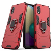 Захисний чохол Deexe Hybrid Case для Samsung Galaxy A03 Core (A032) - Red: фото 1 з 8
