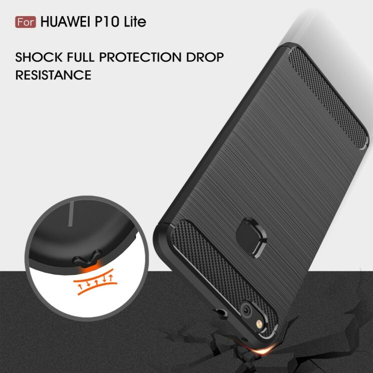 Захисний чохол UniCase Carbon для Huawei P10 Lite - Black: фото 6 з 10
