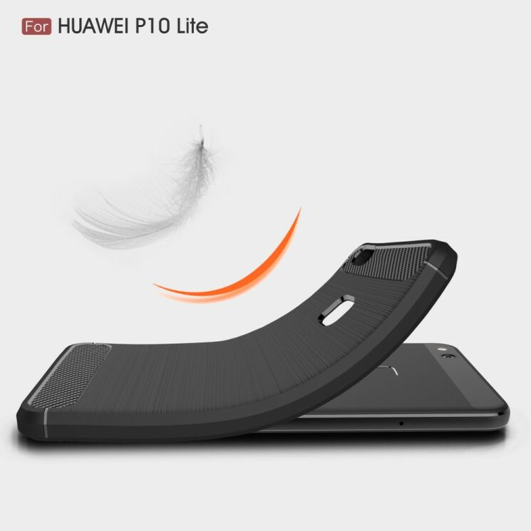 Захисний чохол UniCase Carbon для Huawei P10 Lite - Black: фото 7 з 10