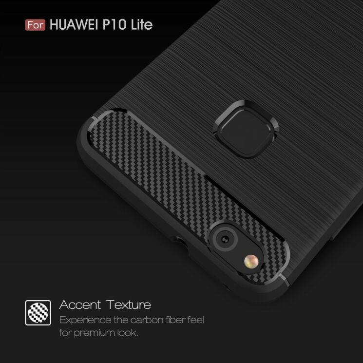 Захисний чохол UniCase Carbon для Huawei P10 Lite - Black: фото 4 з 10
